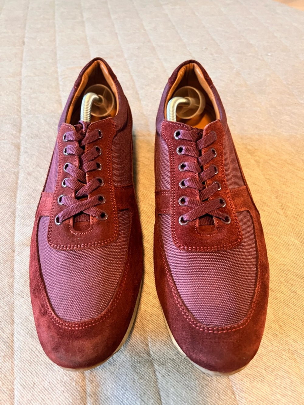 EMIDIO TUCCI Sz 44 Burgundy Suede Leather Euro (Spain) Sneakers